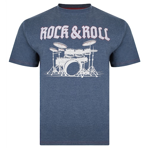 KAM Rock & Roll Drummers T-Shirt Indigo Marl